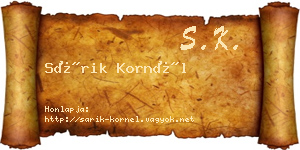 Sárik Kornél névjegykártya