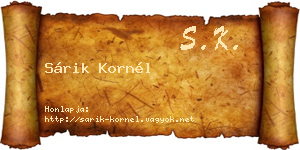 Sárik Kornél névjegykártya