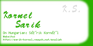 kornel sarik business card